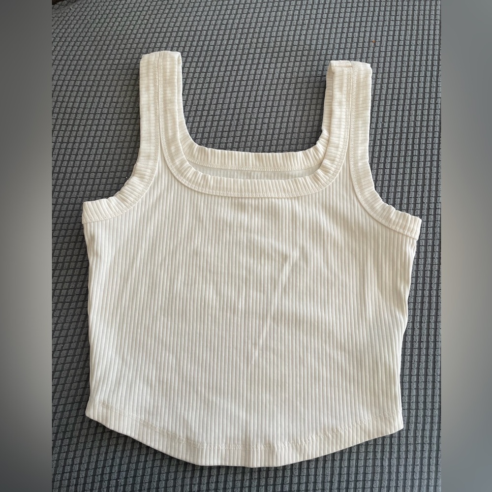 Madewell Cream Ribbed Tank Top